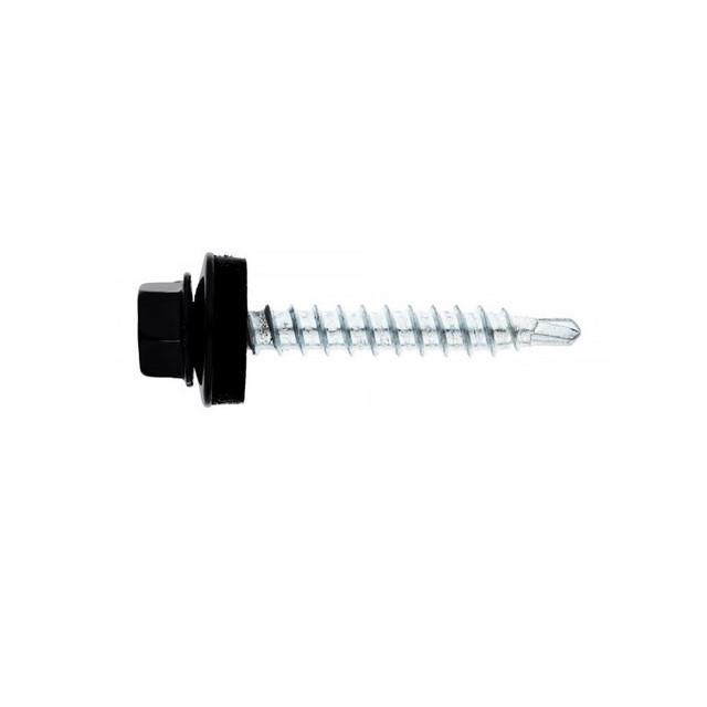Dach und Fassadenschrauben / **100 Stück** / 4,8 x 35mm schwarz