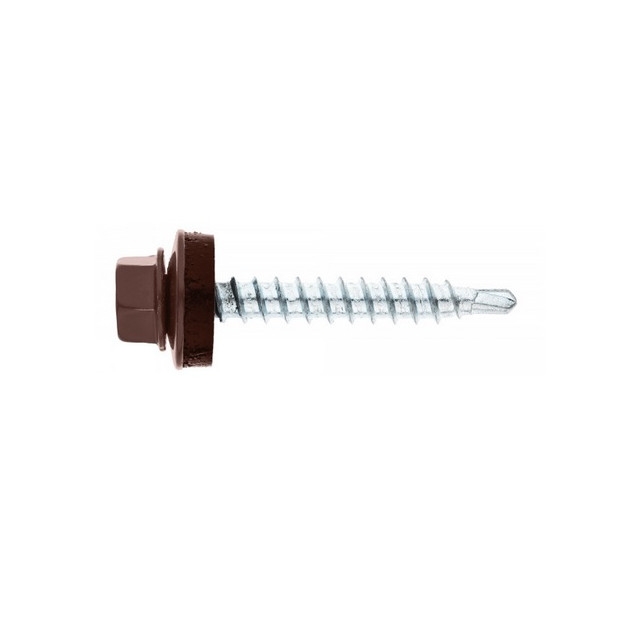 Dach und Fassadenschrauben / **100 Stück** / 4,8 x 35mm schokobraun