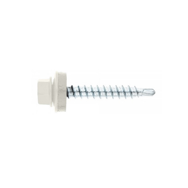 Dach und Fassadenschrauben / **100 Stück** / 4,8 x 35mm grauweiß