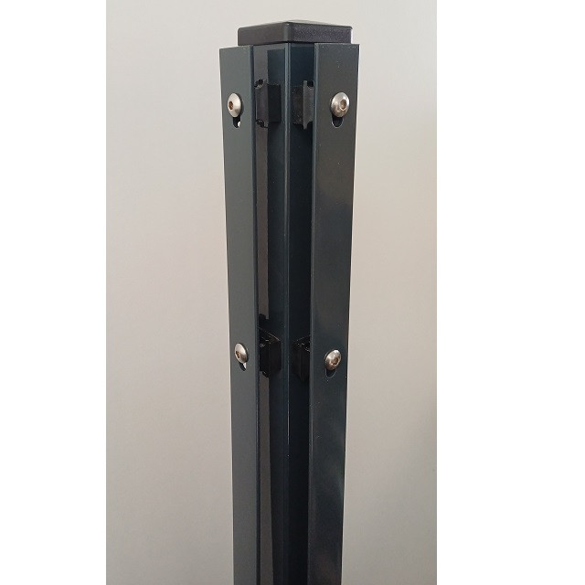 Eckpfosten mit Flacheisenleiste 60x60x1750mm für 123er Zaunhöhe