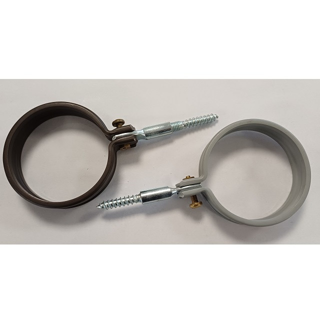 Fallrohrschelle Regenrohrschelle 70mm inkl. Schraube grau/braun