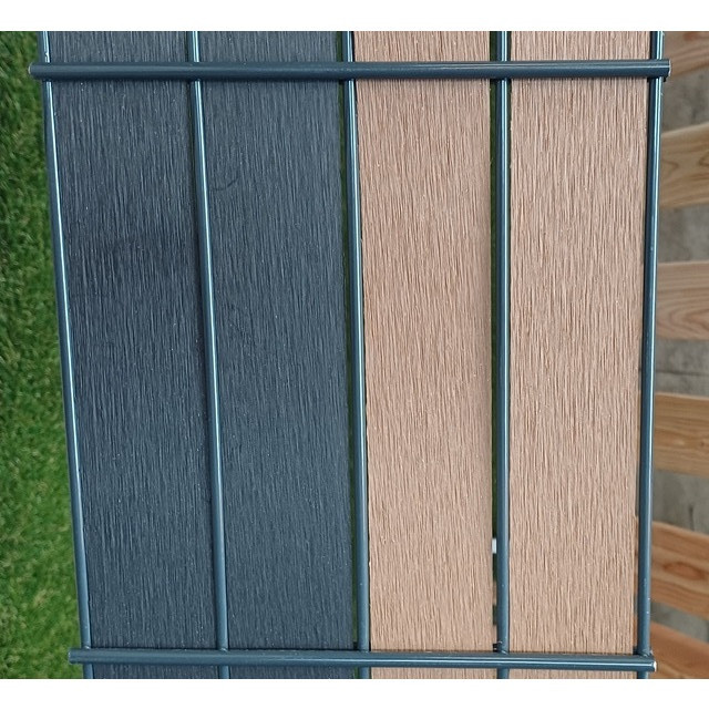 WPC-Streifen für Doppelstabmatten anthrazit ab