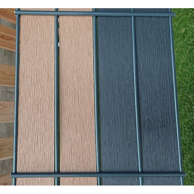 WPC-Streifen für Doppelstabmatten braun ab