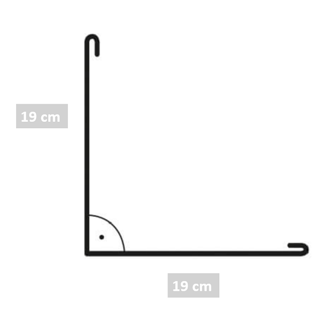 Eckblech 1,25m - 19 x 19cm anthrazit