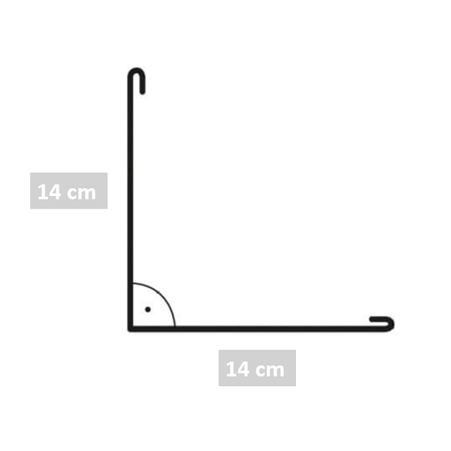 Eckblech 1,25m - 14 x 14cm chromoxidgrün