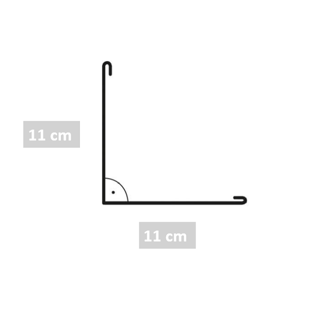 Eckblech 2,00m - 11 x 11cm alu weiß