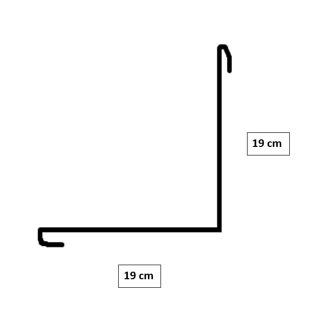 Wandanschluss 1,25m - 19 x 19cm anthrazit