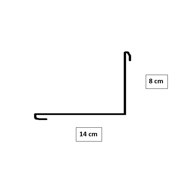 Wandanschluss 1,25m - 14 x 8cm alu weiß