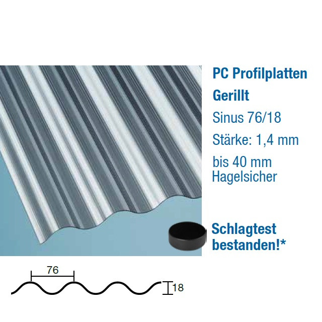 Profilplatte Sinus 76/18 anthrazit gerillt