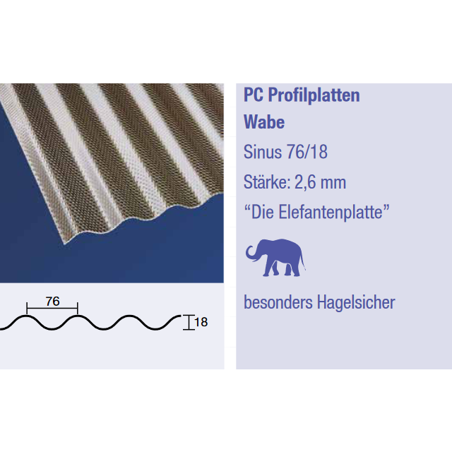 Elefantenplatte Wabe Sinus 76/18 bronce