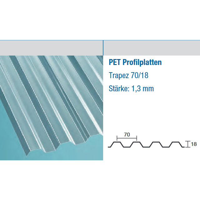 PET // Trapez 70/18 - Stärke 1,3mm ~ klar